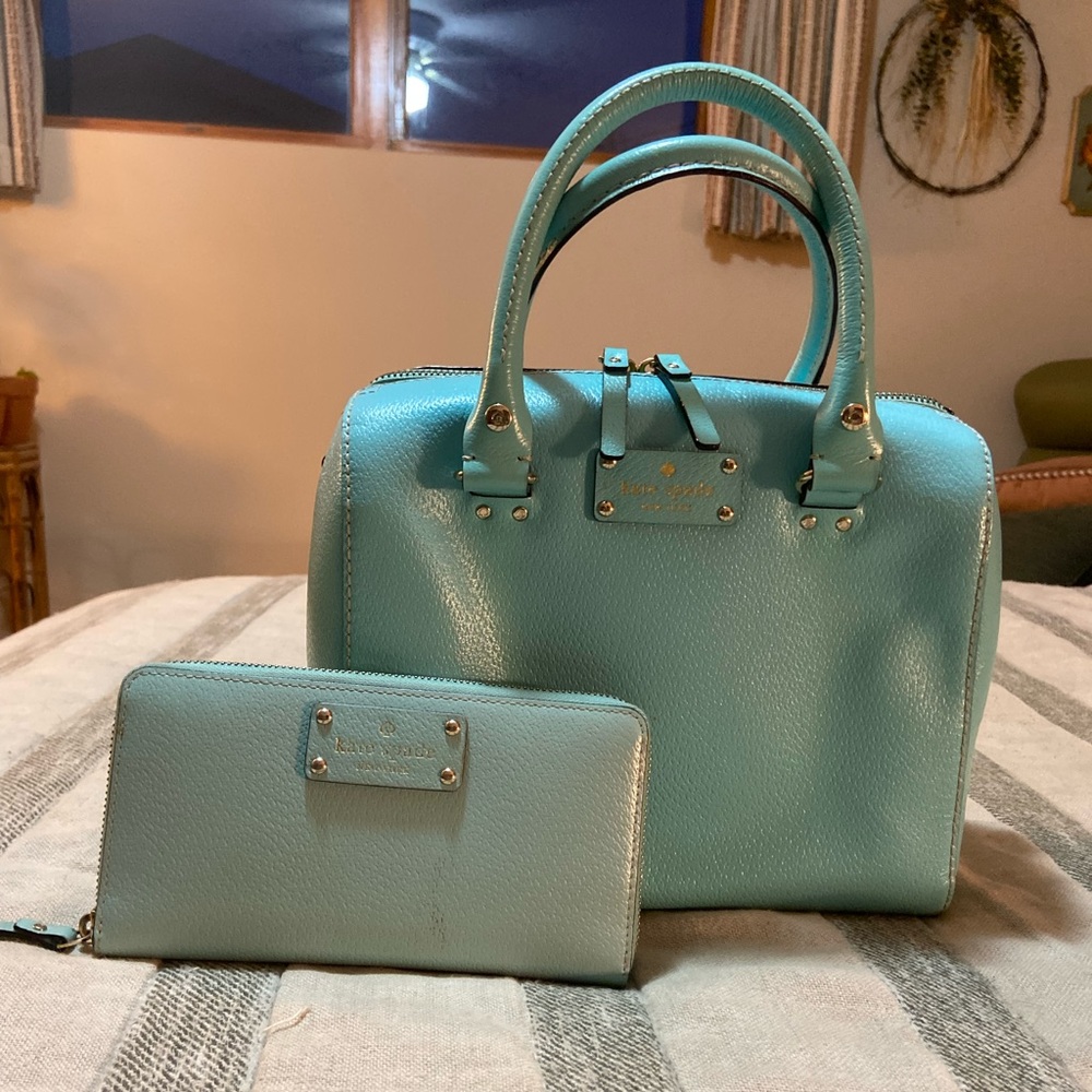 Kate Spade Wellesley Alessa Mint Satchel and Wallet - Picture 4 of 8